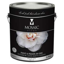 Mulco Mosaic T50-110 946 Interior Paint, Flat, White, 946 mL