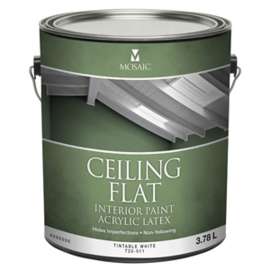 Mulco T20-011 18.9 Ceiling Paint, Flat, White, 18.9 L