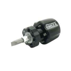 PICQUIC STUBBY 91002 Multi-Bit Screwdriver, #1, #2 Robertson, #1, #2 Phillips, 3/16 in, 1/4 in Slotted Drive