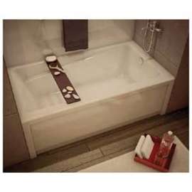 MAAX New Town 6032 Series 105456-R-100 Bathtub, 38 to 44 g Capacity, 59-3/4 in L, 32 in W, 20-1/2 in H, Acrylic, White