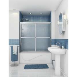 MAAX 105410-970-084-00 Sliding Tub Door, Raindrop Glass, 2-Panel, Aluminum Frame