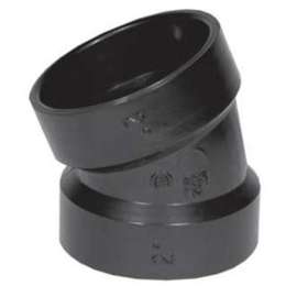 IPEX 027254 Pipe Elbow, 4 in, Hub, 22.5 deg Angle, ABS, SCH 40 Schedule