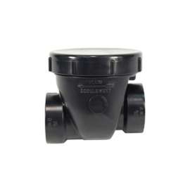 IPEX 017010 Backwater Valve with Threaded Cap, 2 in, Hub x Hub x MPT, ABS Body