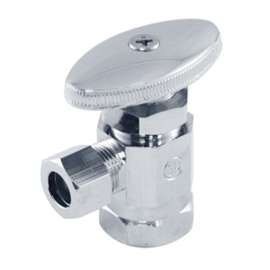 aqua-dynamic 1912-212 Straight Stop Valve, 1/2 x 3/8 in Connection, FIP x Compression, 125 psi Pressure, Brass Body