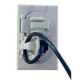 StayConnect IR300D-V Duplex Cord Securing Outlet Cover, Polymer, Ivory