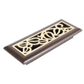 Imperial RG3145 Vine Design Floor Register, ABS Resin, Mocha, Satin Brass