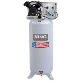 King Canada KC-6160V1 Air Compressor, Tool Only, 60 gal Tank, 6.5 hp, 208/240 V, 150 psi Pressure, 1-Stage