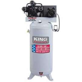 King Canada KC-5160V1 Air Compressor, Tool Only, 60 gal Tank, 6.5 hp, 208/240 V, 150 psi Pressure, 1-Stage