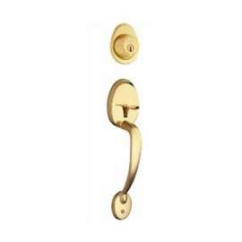 Weiser Kingsway x Yukon Series 9GAC94710-001 Handleset, 3 Grade, Polished Brass, 2-3/8 to 2-3/4 in Backset, Residential