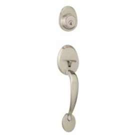 Weiser Daytona x Regina Series 9SH11000-010 Handleset, 3 Grade, Satin Nickel, 2-3/8 to 2-3/4 in Backset, 5-Pin Keyway