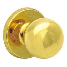 Weiser Fairfax Series GAC12 F3 Dummy Door Knob, 1-15/16 in Dia Knob, Brass