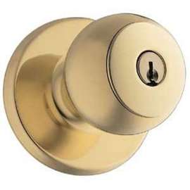Weiser Yukon Series GAC531 Y3 SMT MS Entry Door Knob, 1-7/8 in Dia Knob, Brass