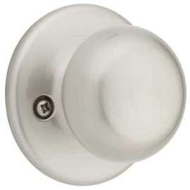 Weiser Fairfax Series GAC12 F15 MS Dummy Door Knob, 1-15/16 in Dia Knob, Satin Nickel