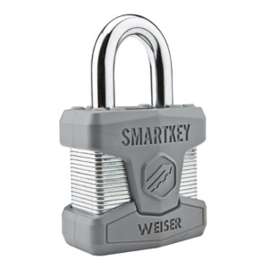 Weiser 9GPL0260-001 Padlock, Short Shackle, 1/5 in Dia Shackle, 1 in H Shackle, Molybdenum Shackle, Steel Body