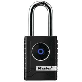 Master Lock 4401DLH Wide Bluetooth Padlock, 2-7/32 in W Body, 2 in H Shackle, Metal