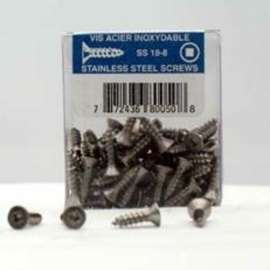 Reliable FKAS634VP Screw, 3/4 in L, Flat Head, Square Drive, Self-Tapping, Type A Point, Stainless Steel, 100 BX