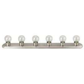 Canarm IVLBS16BPT Vanity Light, 60 W, 6-Lamp, G Lamp, Brushed Pewter Fixture