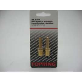 TOPRING 41.550C Hose to Pipe Splicer, 1/4 in, Barb x MNPT, Brass, Nickel
