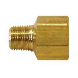 TOPRING 88.404 Hexagonal Reducing Bushing, 1/4 x 3/8 in, MNPT x FNPT, Brass