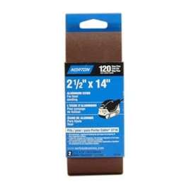 Norton 1CA90 Portable Abrasive Belt, 2-1/2 in W, 14 in L, 50 Grit, Coarse, Aluminum Oxide Abrasive