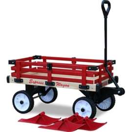 Millside Industries WWSRW Convertible Wagon/Sleigh, 300 lb Capacity, Hardwood, Red, Non-Flat Wheel