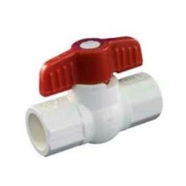 aqua-dynamic 1107-636 Ball Valve, 1-1/4 in Connection, Solvent, 150 psi Pressure, PVC Body