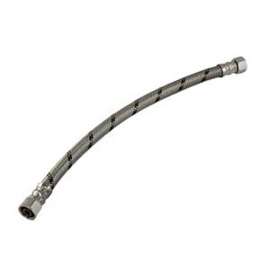 aqua-dynamic 32327-120 Braided Faucet Connector, Flexible, 3/8 in Inlet, Compression Inlet, Stainless Steel Tubing