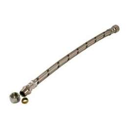 aqua-dynamic 3234-120 Braided Faucet Connector, Flexible, 3/8 in Inlet, 3/8 in Outlet, Compression Outlet, 12 in L