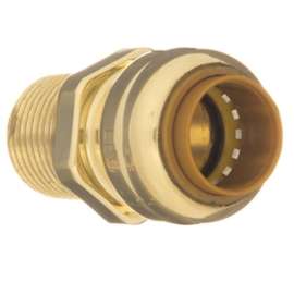 aqua-dynamic 9492-654 Adapter, 1 x 3/4 in, Push-Fit x MPT, Brass