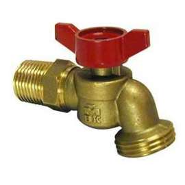 aqua-dynamic 1103-053 Hose Bibb, 1/2 in Connection, Male, 125 psi Pressure, Quarter-Turn Actuator, Brass Body