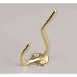 Onward 224BV Light-Duty Coat Hook, 10 kg, 2-Hook, Metal, Bright Brass