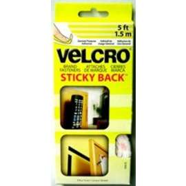 VELCRO Brand 90677 Hook and Loop Sticky Back Tape, 3/4 in W, 5 ft L, Black