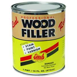 Leech Adhesives LWF-69 Wood Filler, Liquid, Solvent, Natural, 1 pt Can