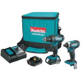 Makita CT225R Combination Kit, Battery Included, 18 V, 2-Tool, Lithium-Ion Battery