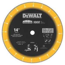 DeWALT DW8500 Diamond Saw Blade, 14 in Dia, 1 in Arbor, Segmented Rim