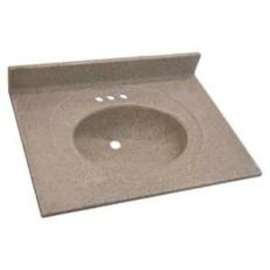 Luxo Marble OSB POSB492243000SP Sink, 49 in OAL, 22 in OAW, Synthetic Marble, Oval Bowl