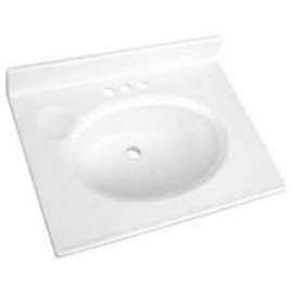 Luxo Marble OV POVA2519-4-S Sink, 25 in OAL, 19 in OAW, Synthetic Marble, Oval Bowl