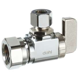 Dahl mini-ball 611-52-31 Angle Stop Valve, 3/8 x 3/8 in Connection, FIP x Comp, 250 psi Pressure, Brass Body