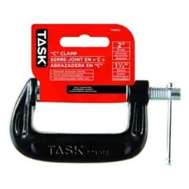 Task T74016 C-Clamp, 4 in Max Opening Size, 2-1/2 in D Throat, Steel Body