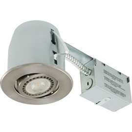 A-Line Lighting RC402C18R-LED-PW-BN Recessed Combo Kit, 120 V, 1 Lamp, 6 W, PAR20 LED