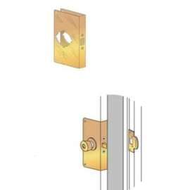 Prime-Line U9588 Lock and Door Reinforcer, 2-3/4 in Backset, 1-3/4 in Thick Door, Stainless Steel, 9 in H, 4-5/16 in W