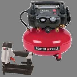 Porter-Cable PCFP12236 Brad Nailer Compressor Kit, 0.8 hp, 3.5 scfm at 40 PSI, 2.6 scfm at 90 psi Air