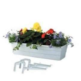 DCN Futura 2900/6 Balcony Planter, 8-3/4 in W, 24-1/4 in D, Classic Design, Plastic, White