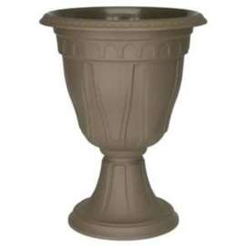 DCN Azura 1420-14 Patio Planter, 20-1/4 in D, Round, Embossed Design, TPR, Cappuccino, Textured