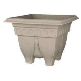 DCN Azura 1415-30 Patio Planter, 15-1/4 in D, Square, TPR, Granite, Textured