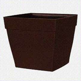 DCN Harmony 3616-11 Patio Planter, 16 in W, 16 in D, Square, Plastic, Brown, Textured