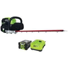 Greenworks 22372 Hedge Trimmer, 80 V Battery, Lithium-Ion Battery, 3/4 in Cutting Capacity, 26 in L Blade