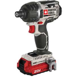 PORTER-CABLE PCCK640LB Impact Driver Kit, Battery Included, 20 V, 1.5 Ah, 1/4 in Drive, Hex Drive, 3100 ipm