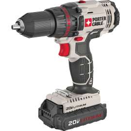 PORTER-CABLE PCC601LA Drill/Driver, 20 V, 1.3 Ah, 1/2 in Chuck, Keyless Chuck, Includes: PCC601 20 V Max Charger