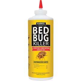 HARRIS HDE-8 Bed Bug Killer, Powder, Spray Application, 8 oz Bottle